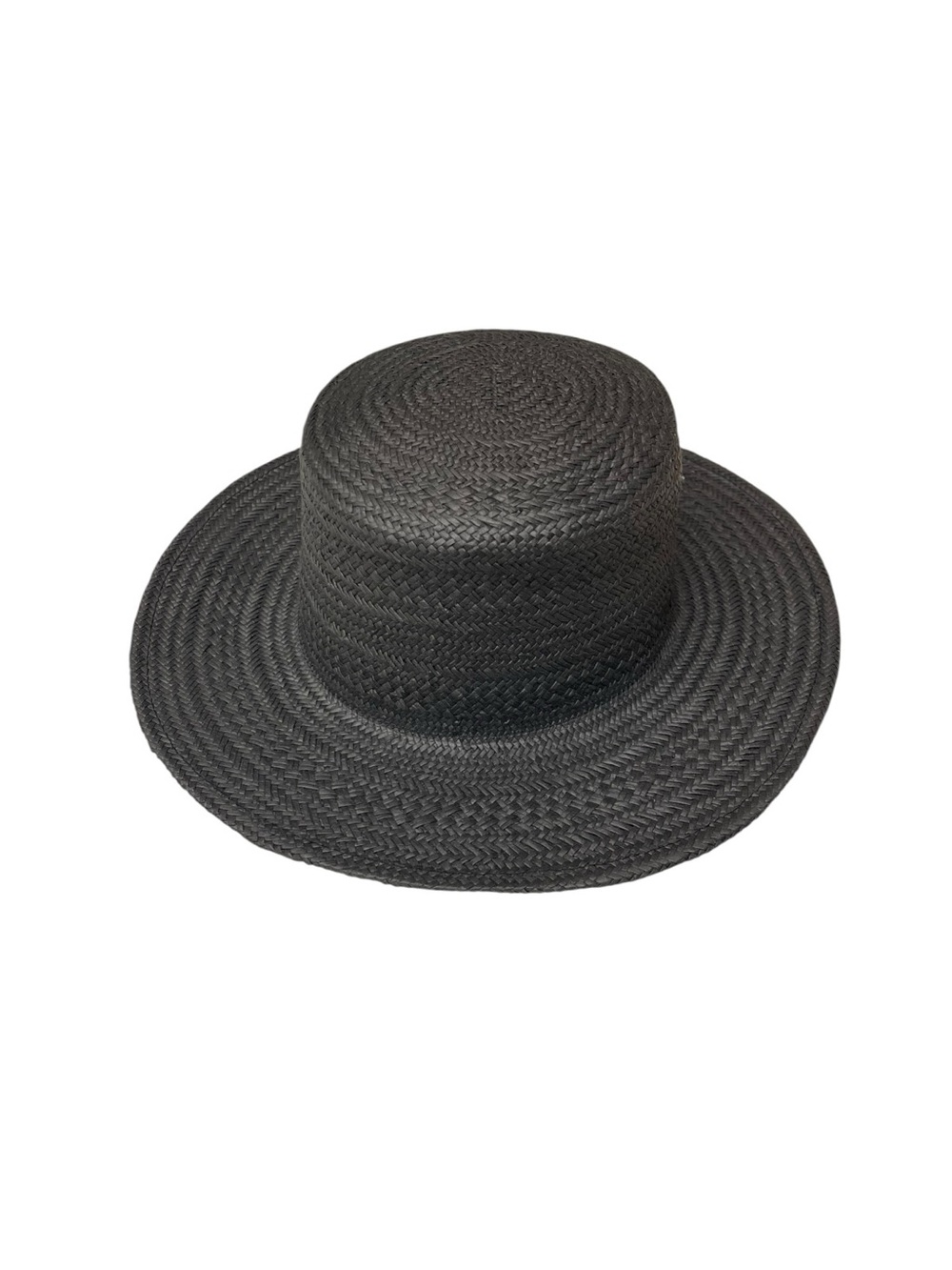 Lucky Brand Black Woven Straw Sun Hat Wide Brim Boho Beach Resort One Size